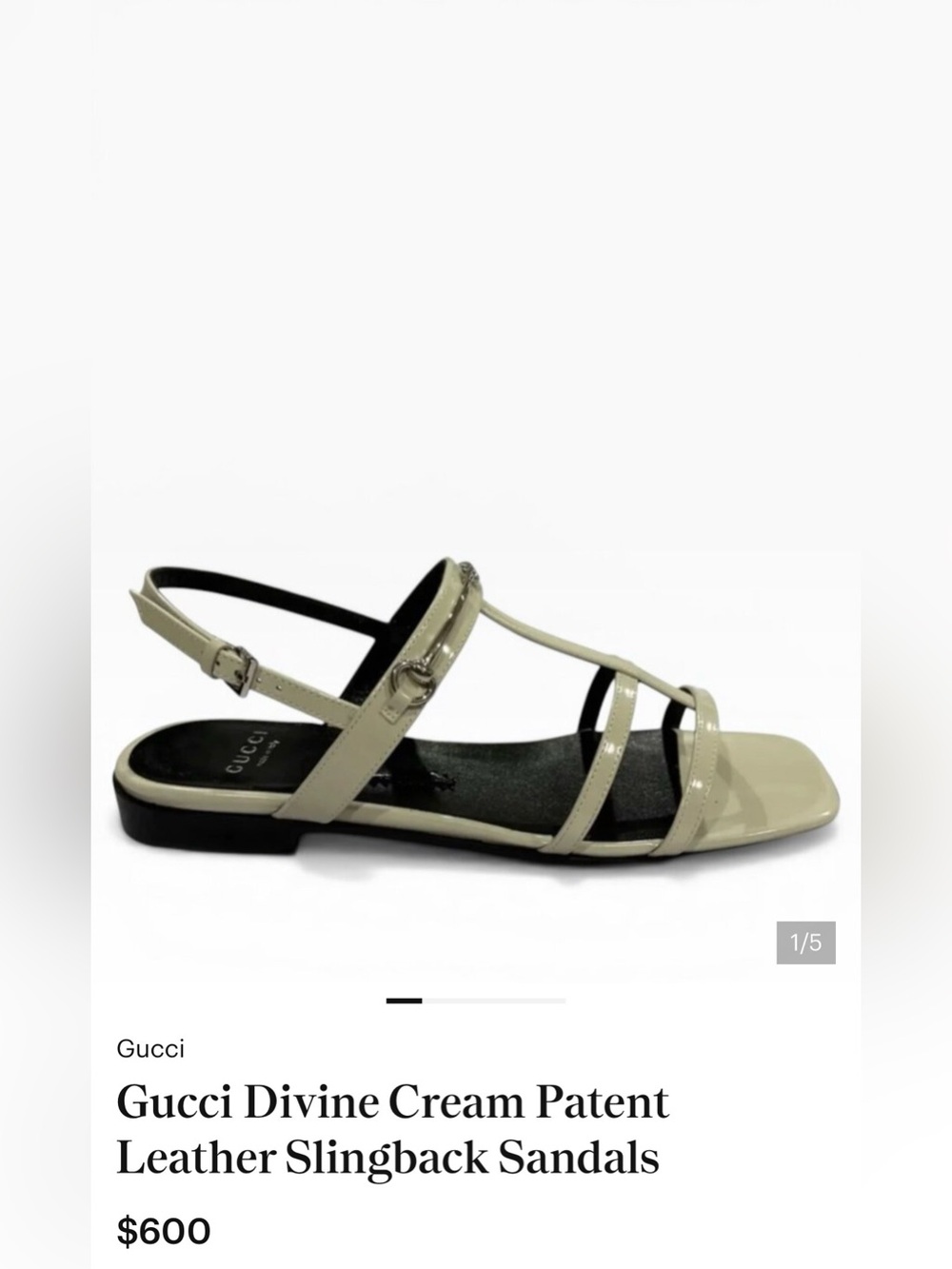 Gucci Black Patent Leather Silver Horsebit Divine Cage Flate Sandals (Size 38.5) - Picture 15 of 16